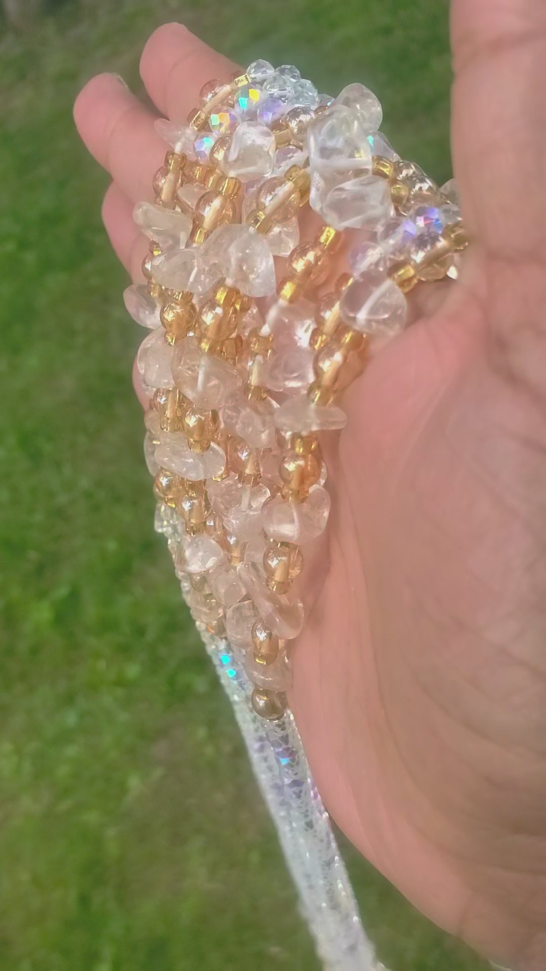 Clear Quartz stone waistbead
