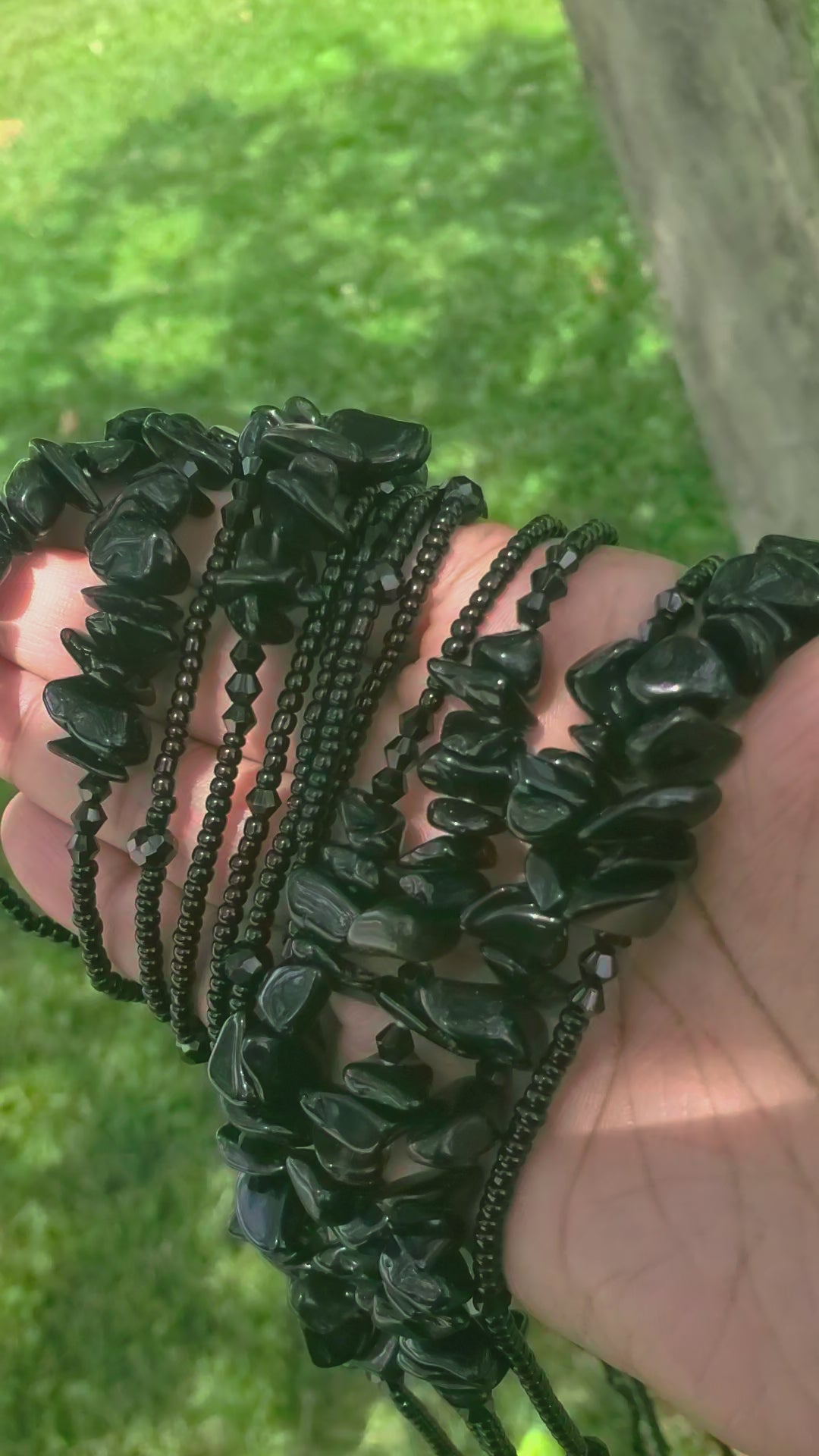 Obsidian waistbead