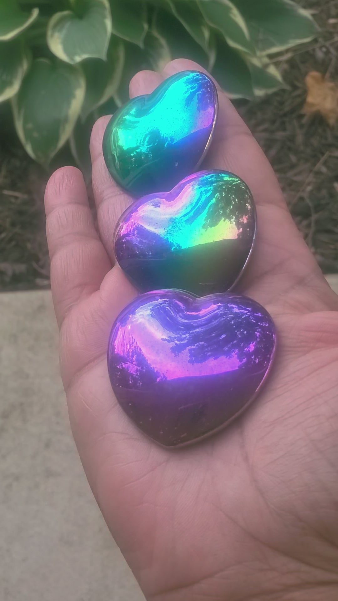 Rainbow Hematite heart crystal