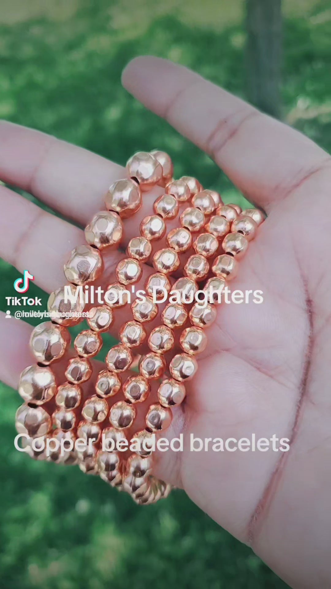 Copper 9mm stretch bracelet
