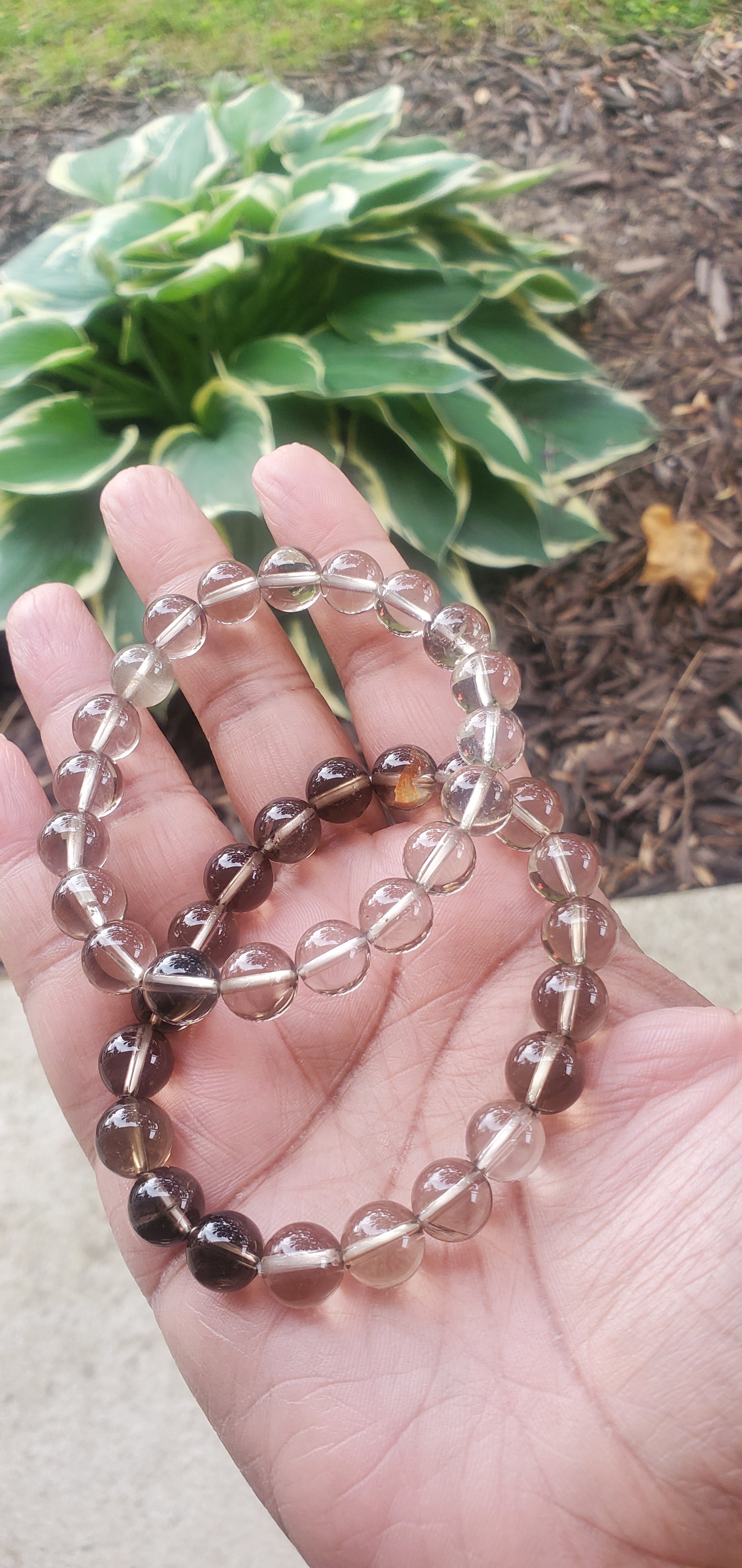 Smokey quartz crystal bracelet