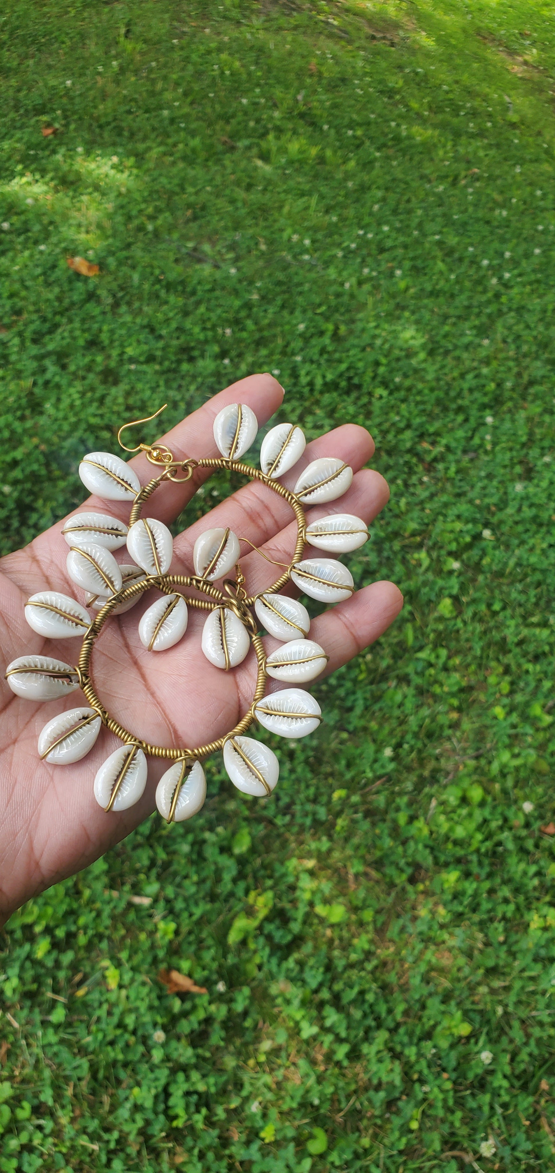 Cowrie Shell Earrings Large