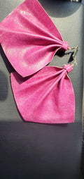 Leather earrings pink
