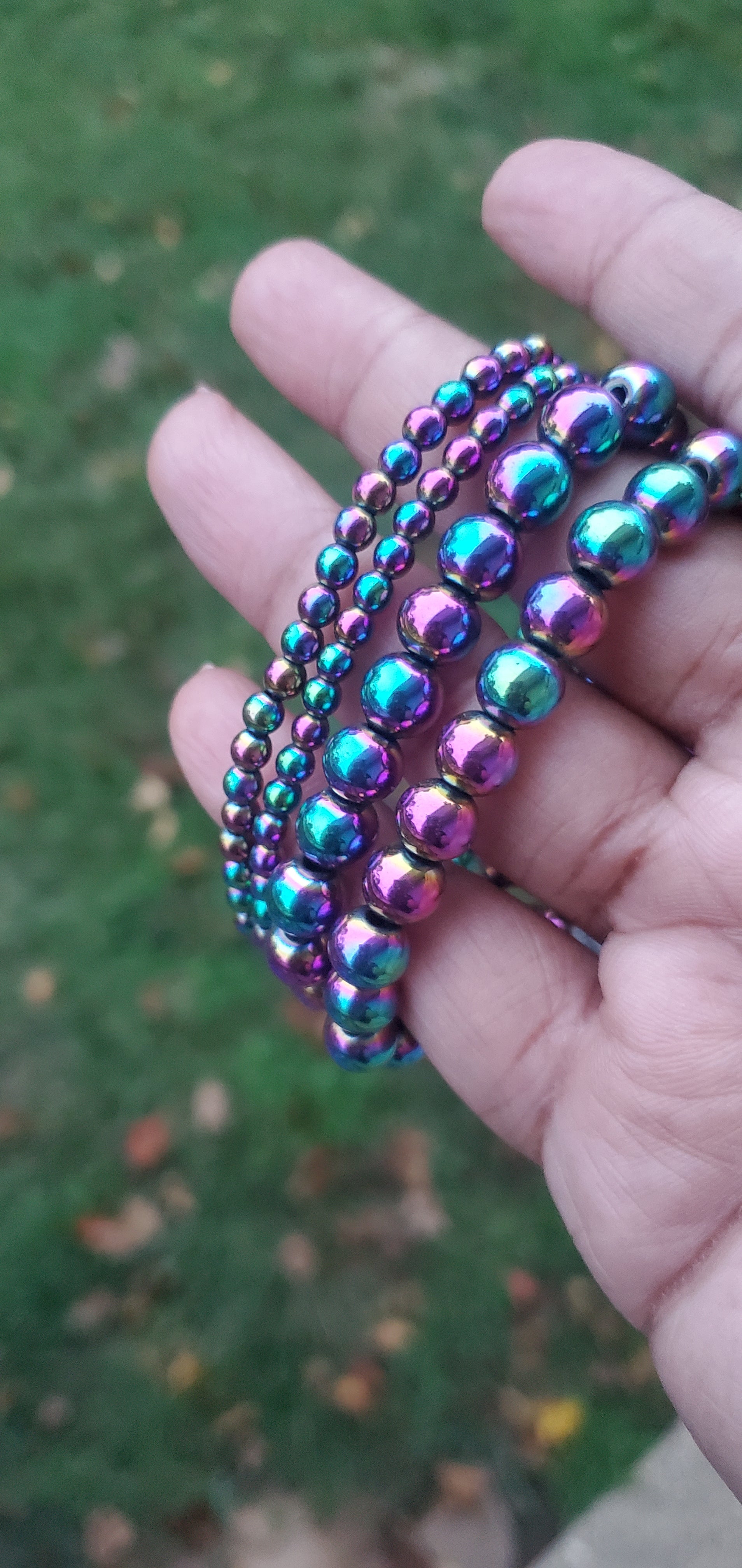 Rainbow Hematite bracelets 8mm