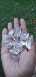 Clear quartz crystal tumble